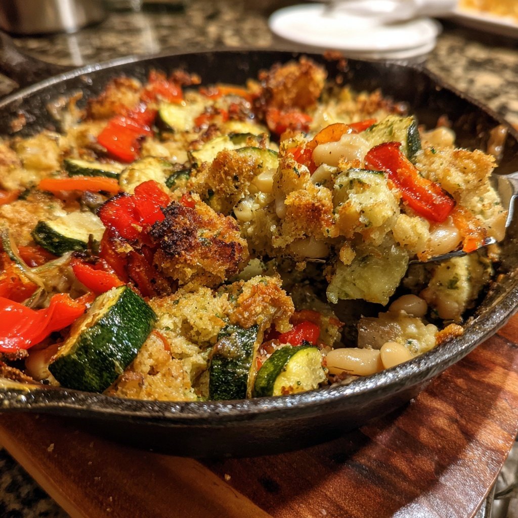 Roasted Veggie White Bean Skillet