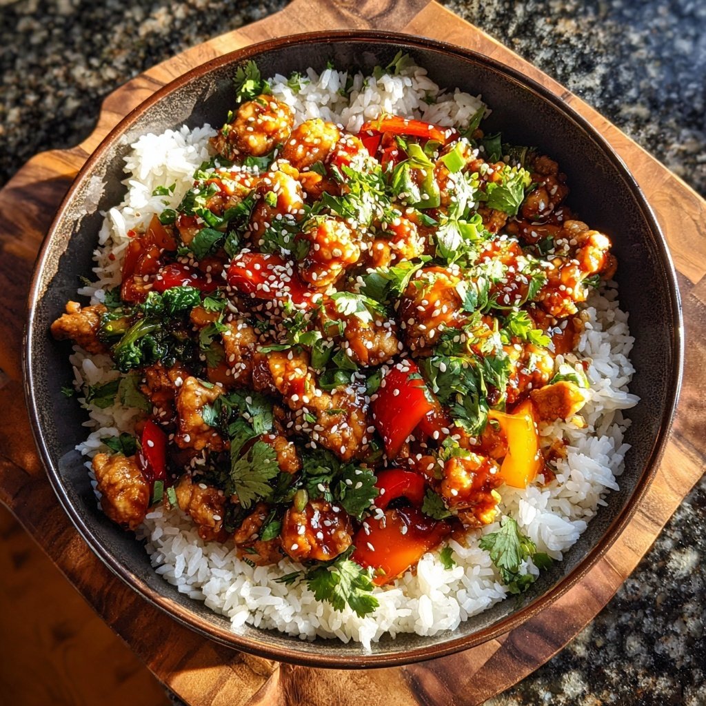 Ground Chicken Teriyaki Bowl
