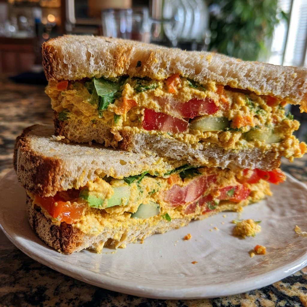 Healthy Lunch Hummus Veggie Sandwiches