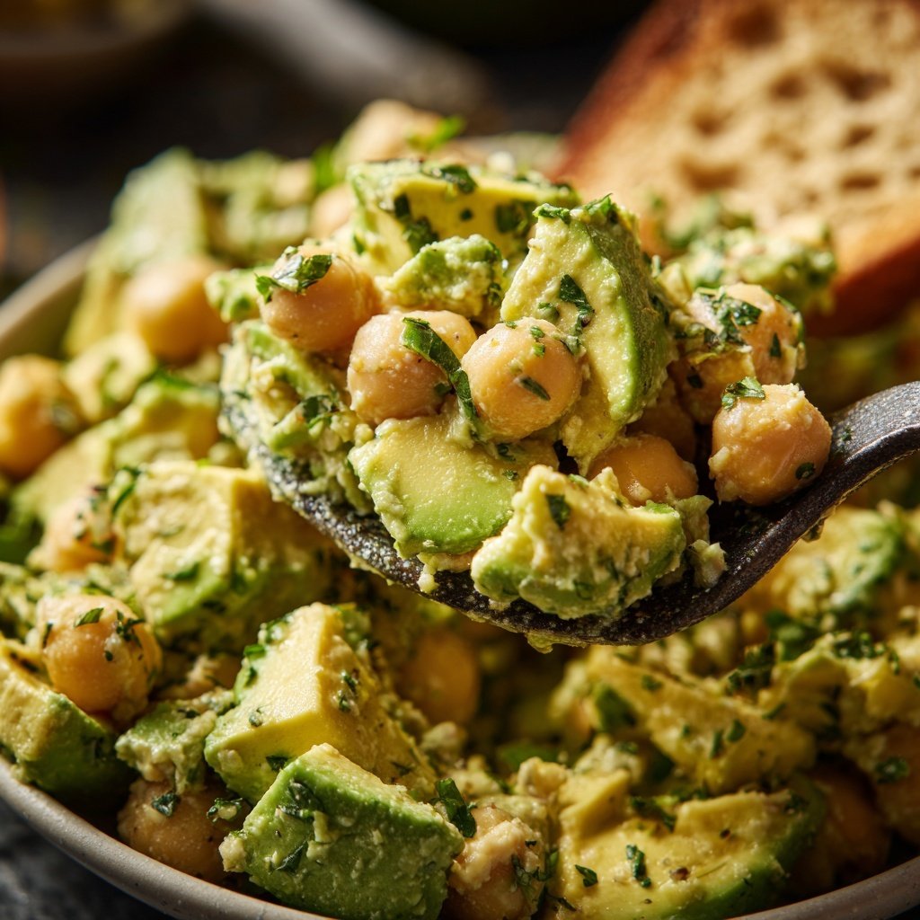 Healthy & Light Avocado Chickpea Salad