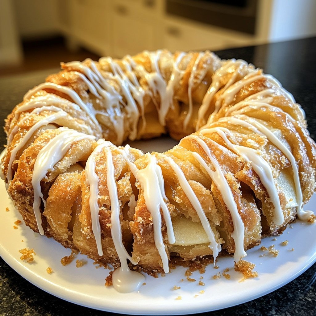 Cozy Apple Kringle with Vanilla Glaze