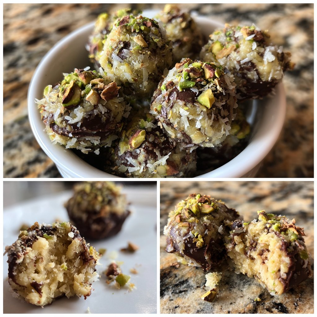 Chocolate Pistachio Coconut Bites