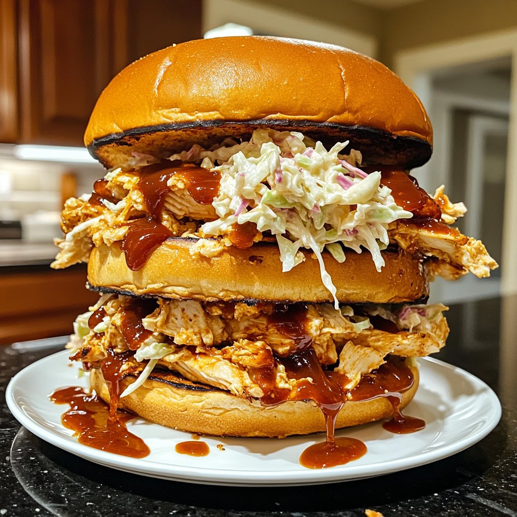 Spicy Crockpot BBQ Chicken Sandwiches