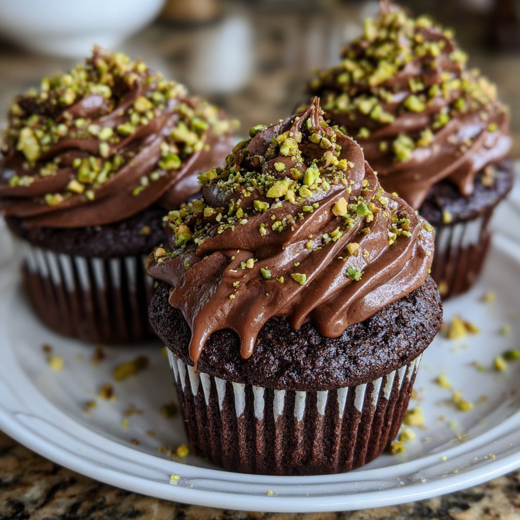 Chocolate Pistachio Cupcakes
