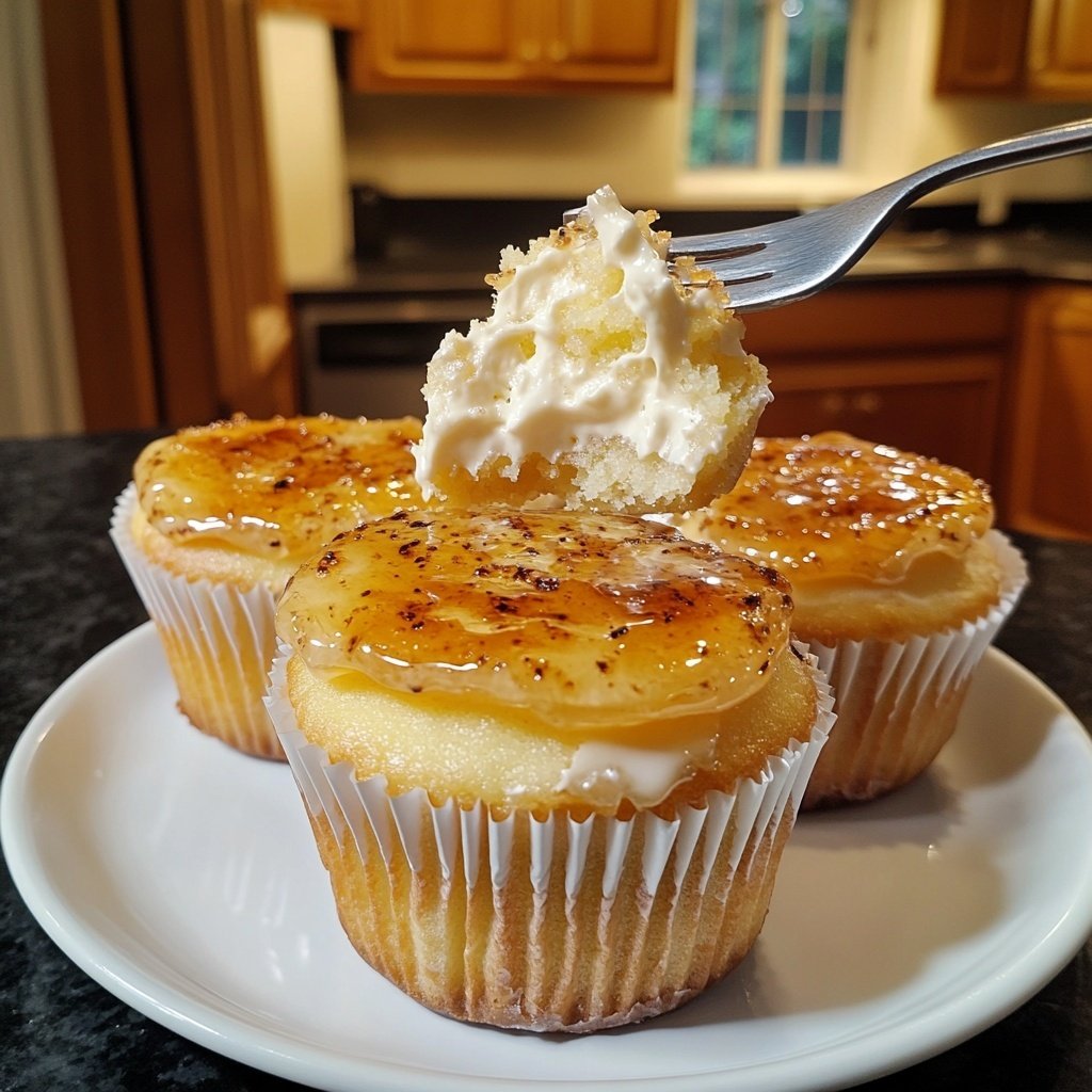 Vanilla Bean Crème Brûlée Cheesecake Cupcakes