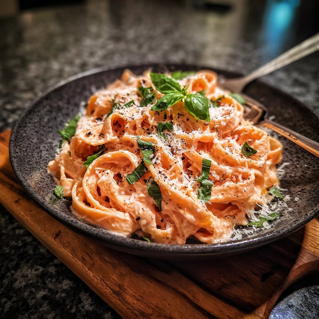 Rose Pasta with Creamy Pink Sauce