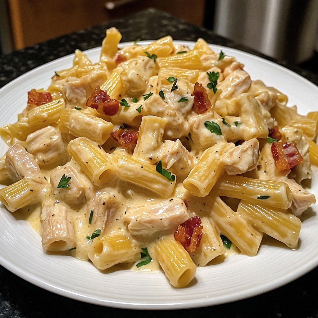 Creamy Chicken Bacon Ranch Pasta
