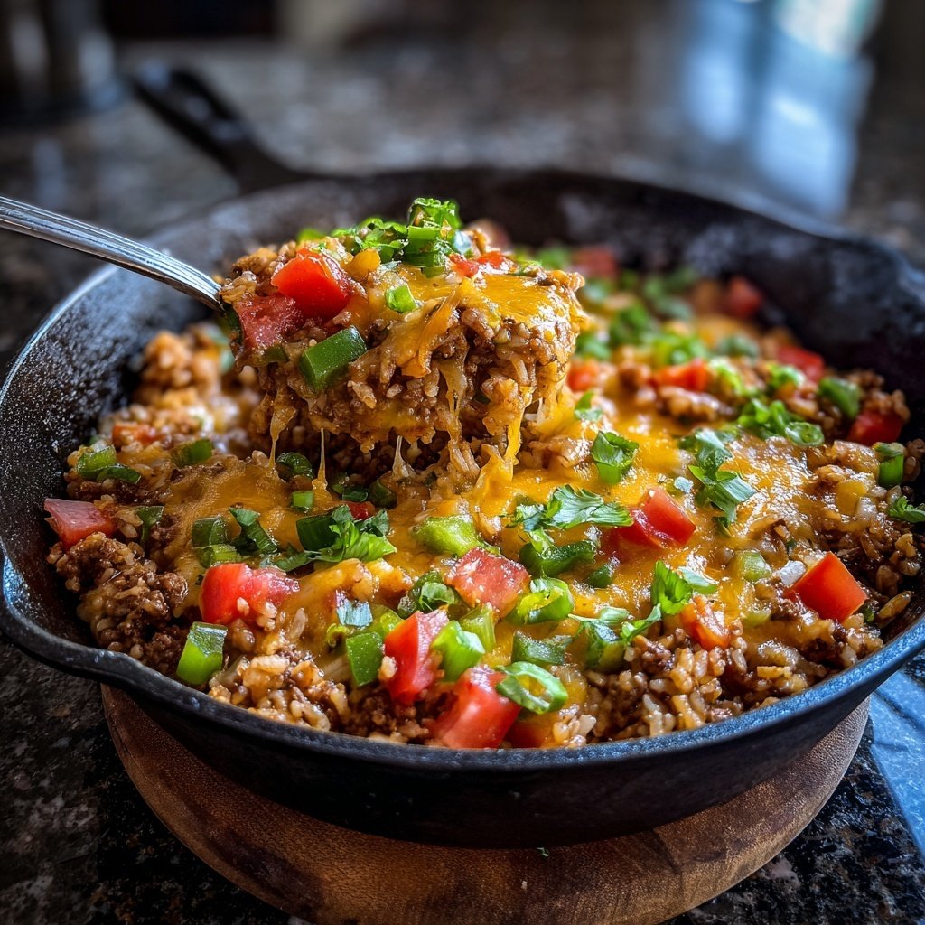 Ground Beef Taco Rice Skillet